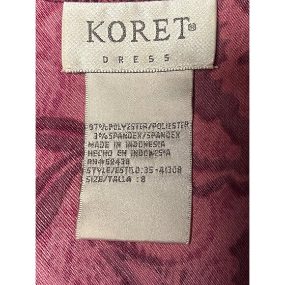 Koret Women 8 Pink Burgandy Floral Blazer Jacket Velour Burn out Career VTG - Picture 12 of 15